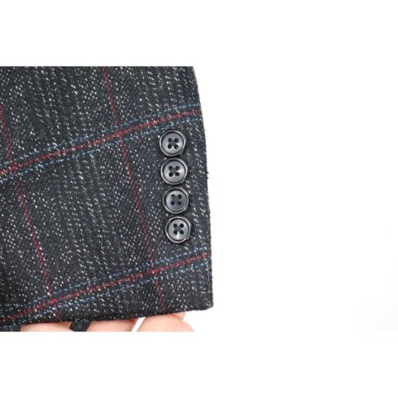 Vintage Christian Dior sport coat Men's 46R windowpane two button plaid  notch - Picture 5 of 12